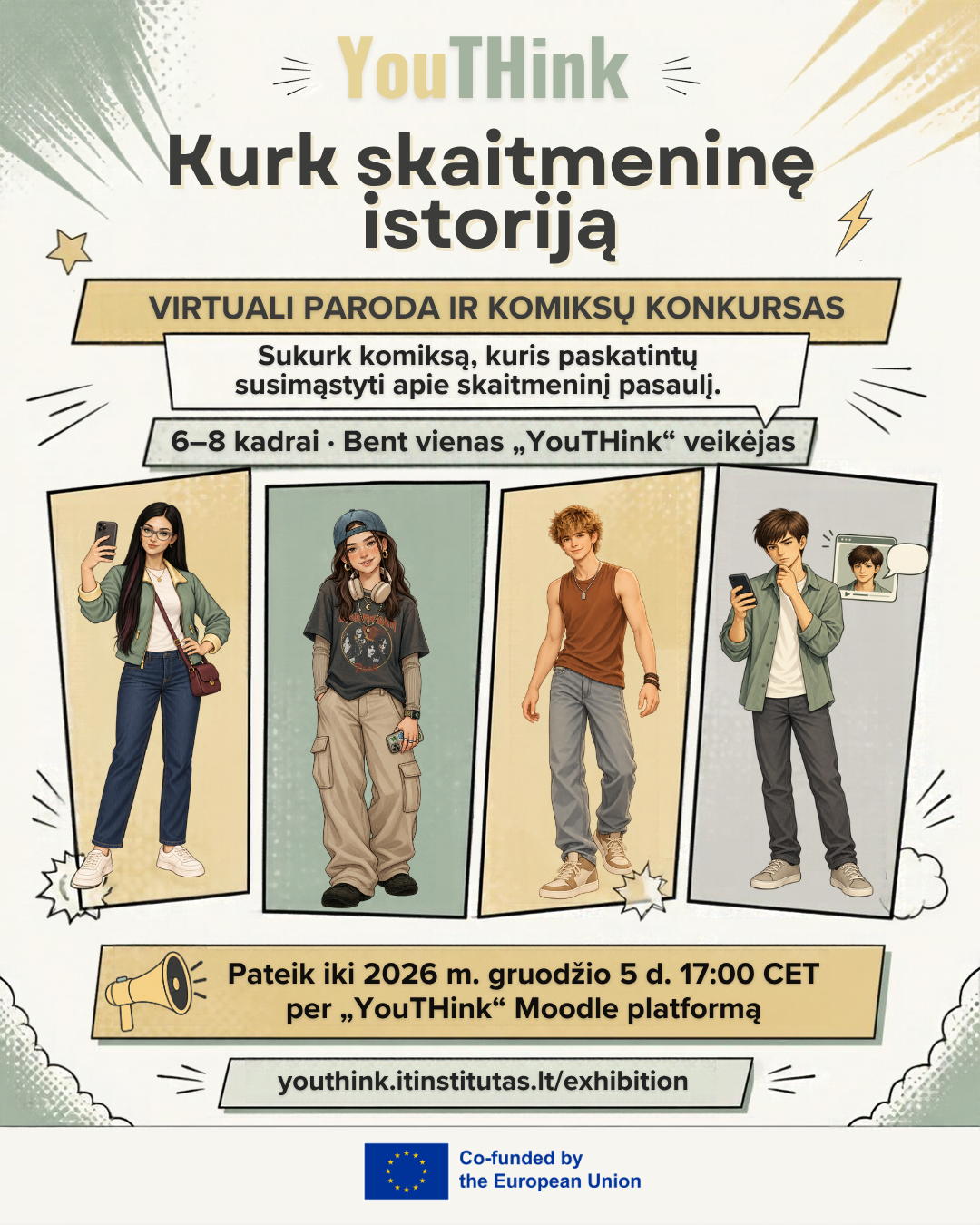 Kurk skaitmeninę istoriją: „YouTHink“ kviečia jaunuolius į tarptautinį komiksų konkursą ir virtualią parodą